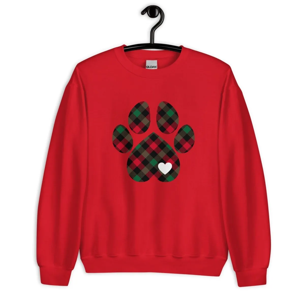 Christmas Plaid Dog Paw Sweatshirt