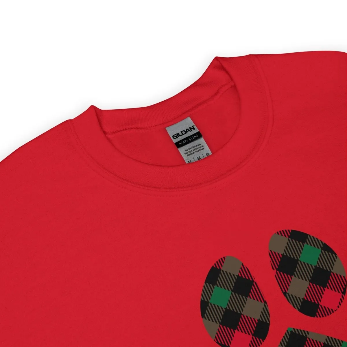 Christmas Plaid Dog Paw Sweatshirt