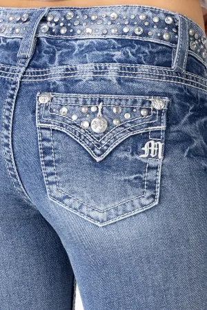 Clara Rhinestone Straight Jeans