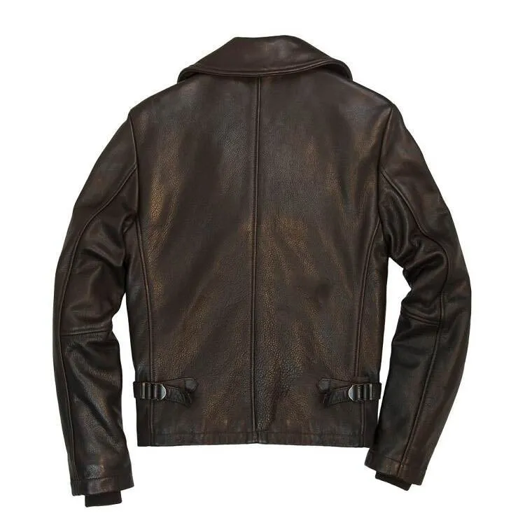 Cockpit USA Naval Short Leather Peacoat