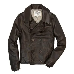 Cockpit USA Naval Short Leather Peacoat