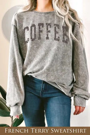 COFFEE GRAPHIC MINERAL TERRY SWEATSHIRTS
