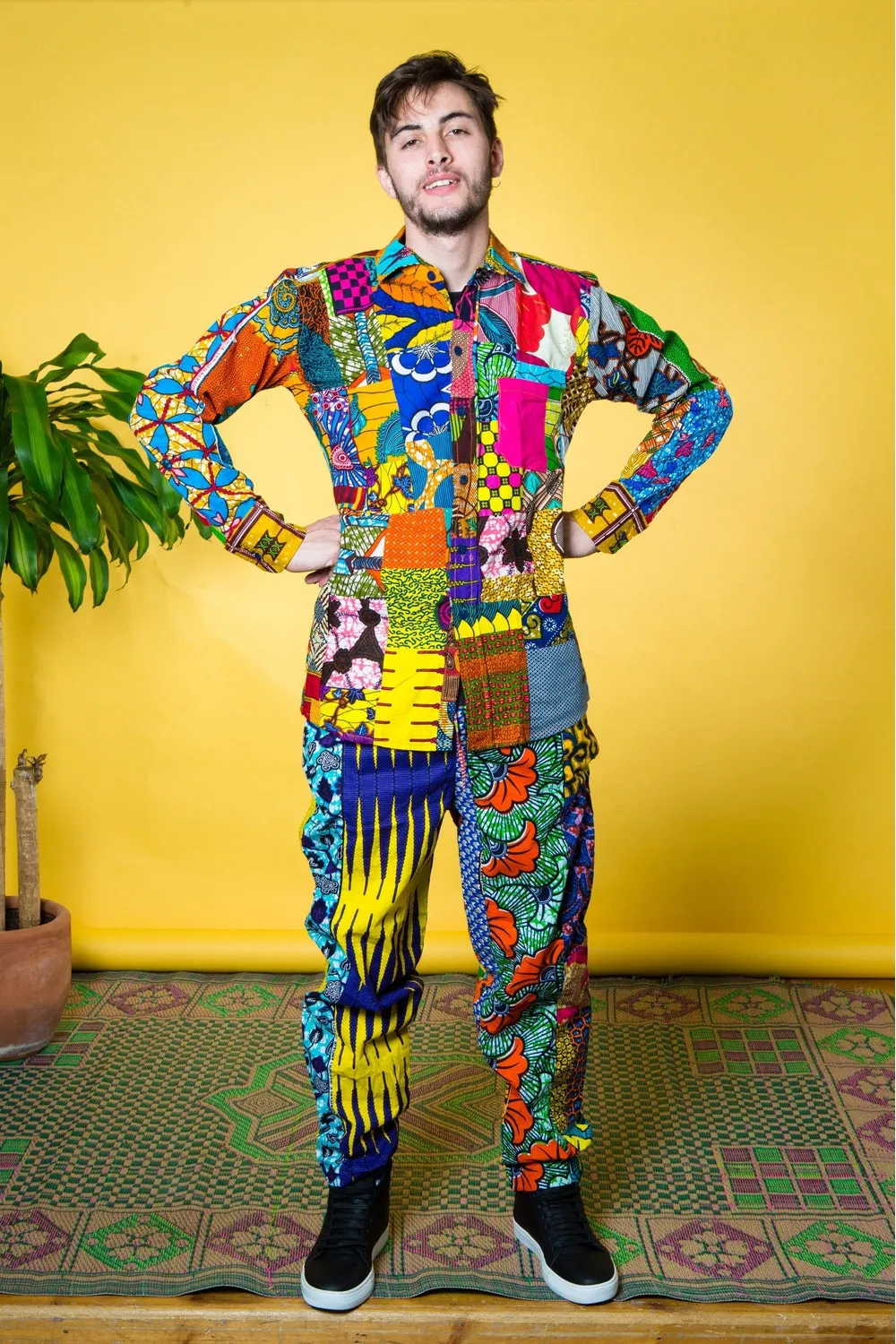 Colour Me Crazy Patchwork African Print Trousers