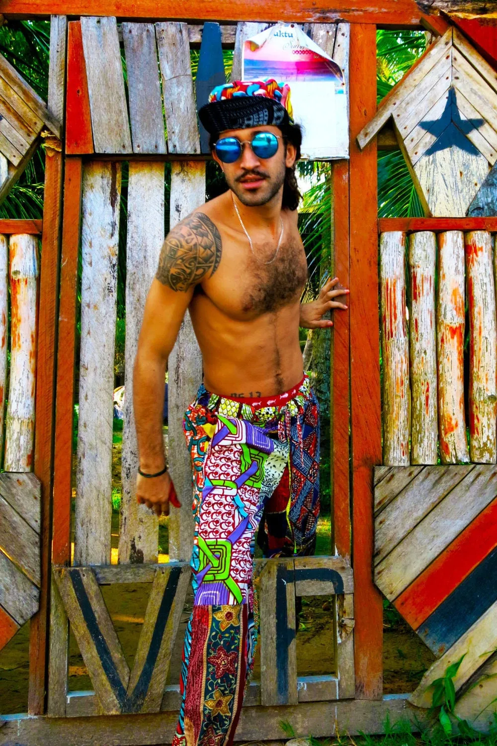Colour Me Crazy Patchwork African Print Trousers
