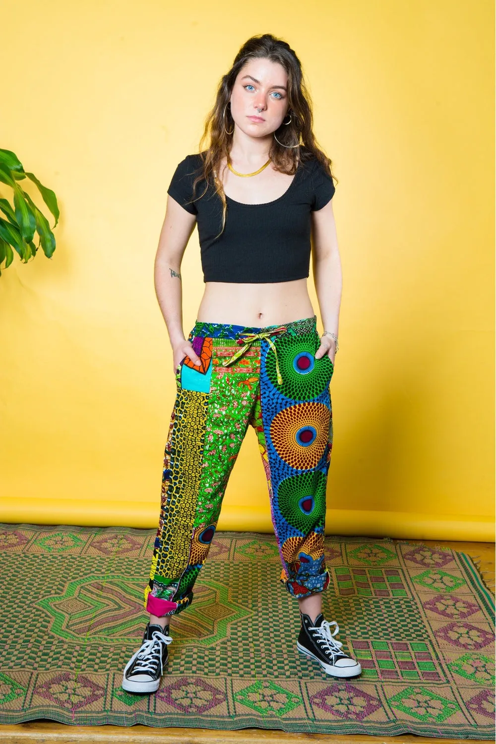 Colour Me Crazy Patchwork African Print Trousers