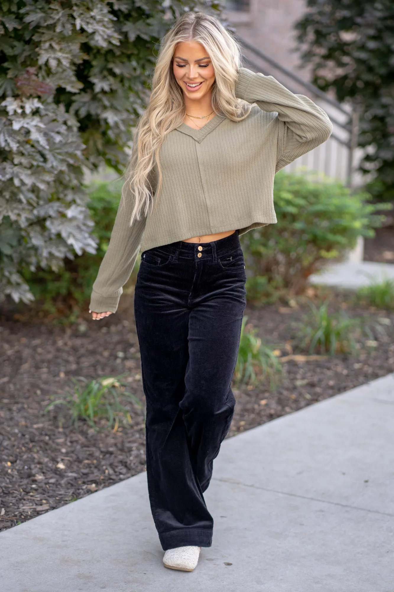 Corduroy High Rise Wide Leg Regular & Plus Sizes