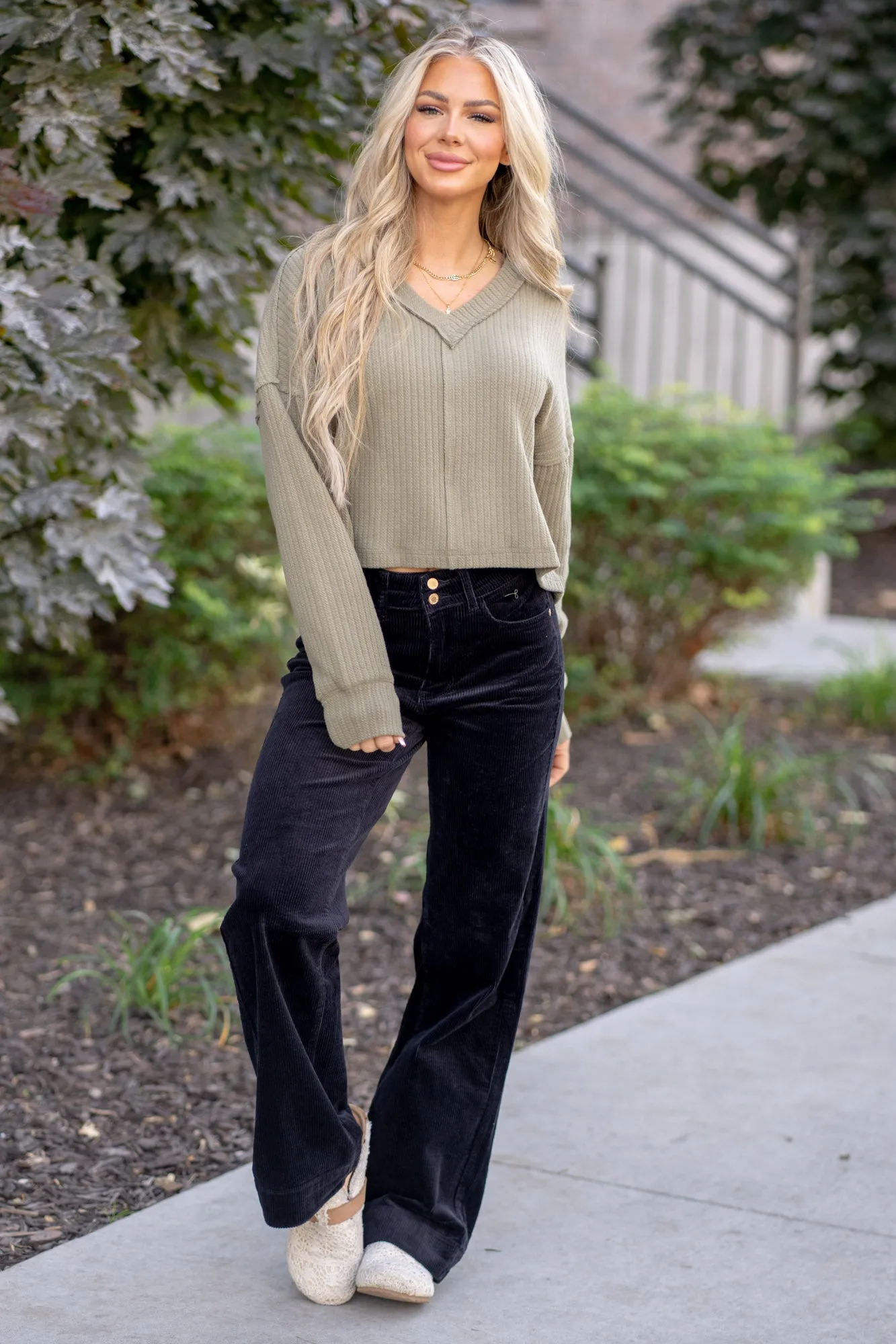 Corduroy High Rise Wide Leg Regular & Plus Sizes