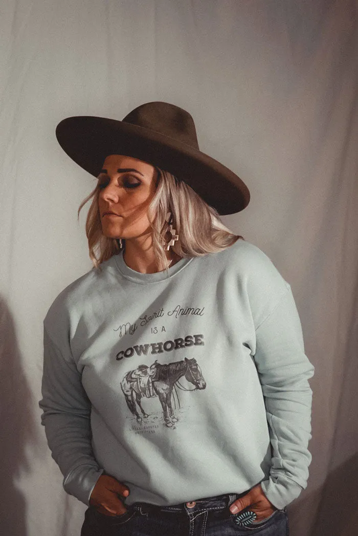 “Cowhorse” Graphic Crewneck Sweatshirt in Big Sky