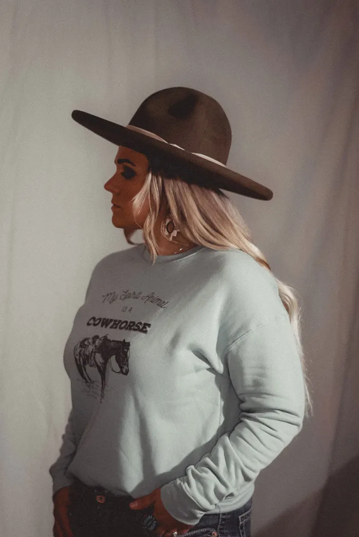 “Cowhorse” Graphic Crewneck Sweatshirt in Big Sky