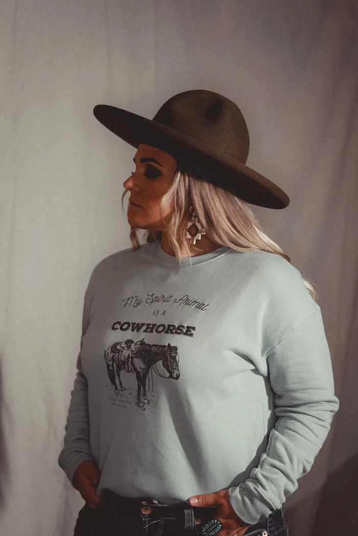 “Cowhorse” Graphic Crewneck Sweatshirt in Big Sky
