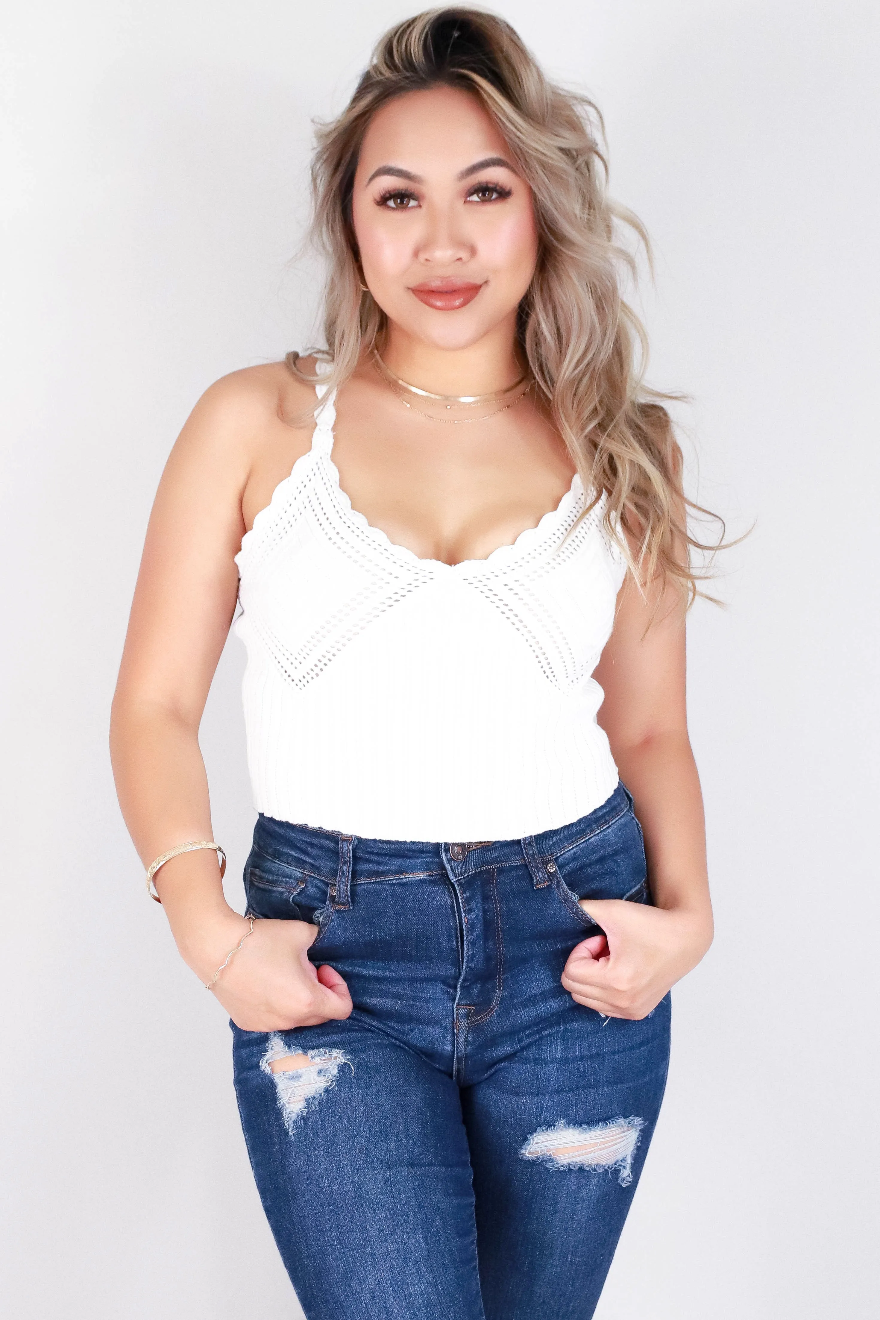 CROCHET STRAP CROPPED TOP