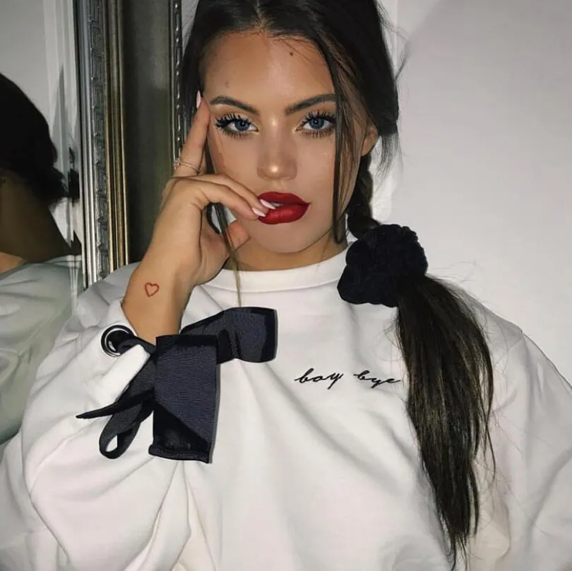 Crop Top Embroidered Long Sleeve Fashion Sweatshirt