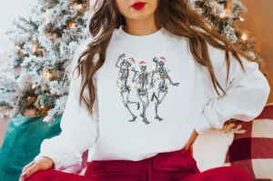 Dancing Skeleton Christmas Morning Sweatshirt