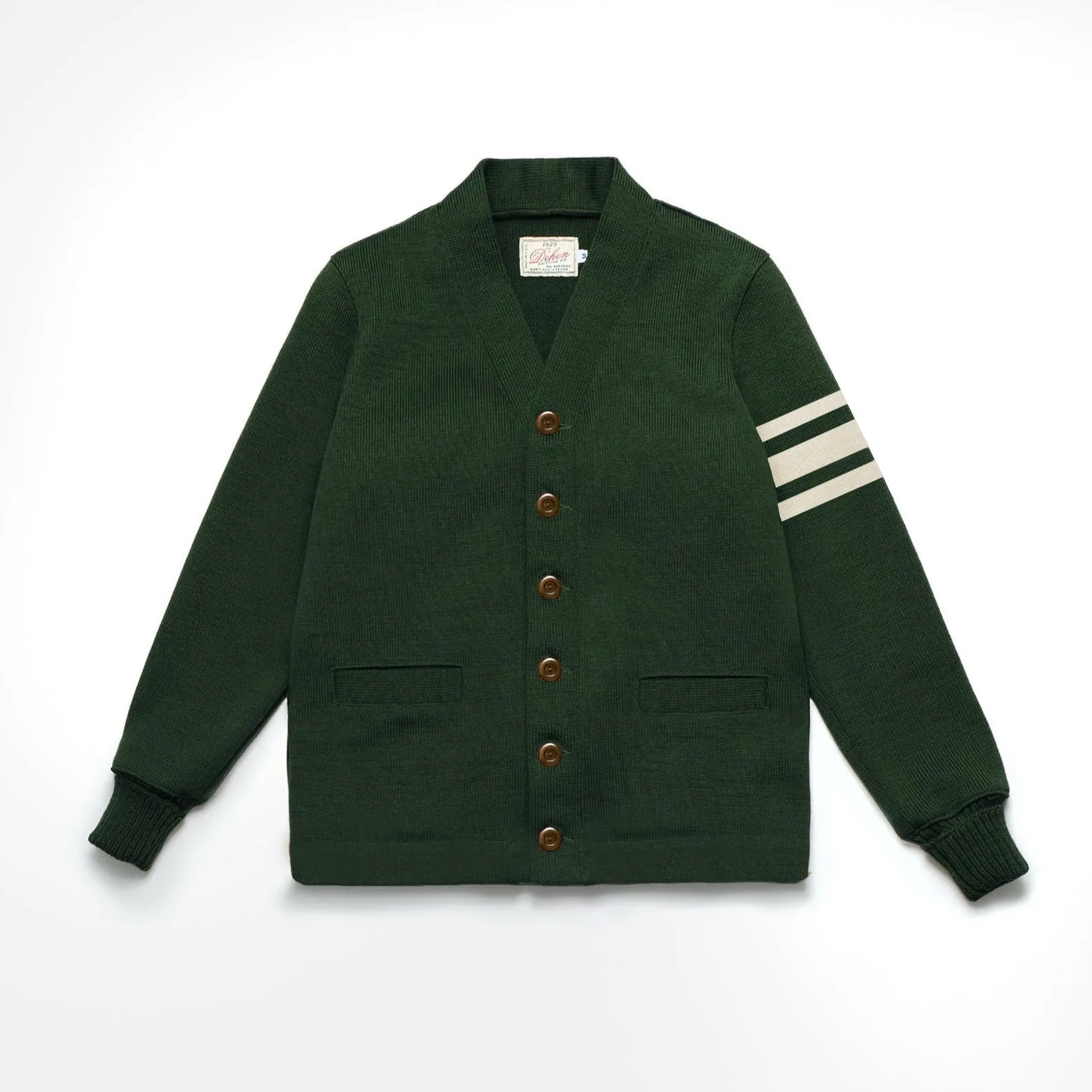 Dehen Varsity Cardigan - Pine