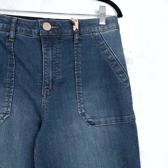 Democracy Ab Technology Jeans Womens 8 Blue High Rise Wide Ankle Mold &amp;Hold