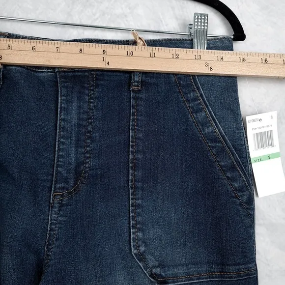 Democracy Ab Technology Jeans Womens 8 Blue High Rise Wide Ankle Mold &amp;Hold