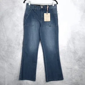 Democracy Ab Technology Jeans Womens 8 Blue High Rise Wide Ankle Mold &amp;Hold