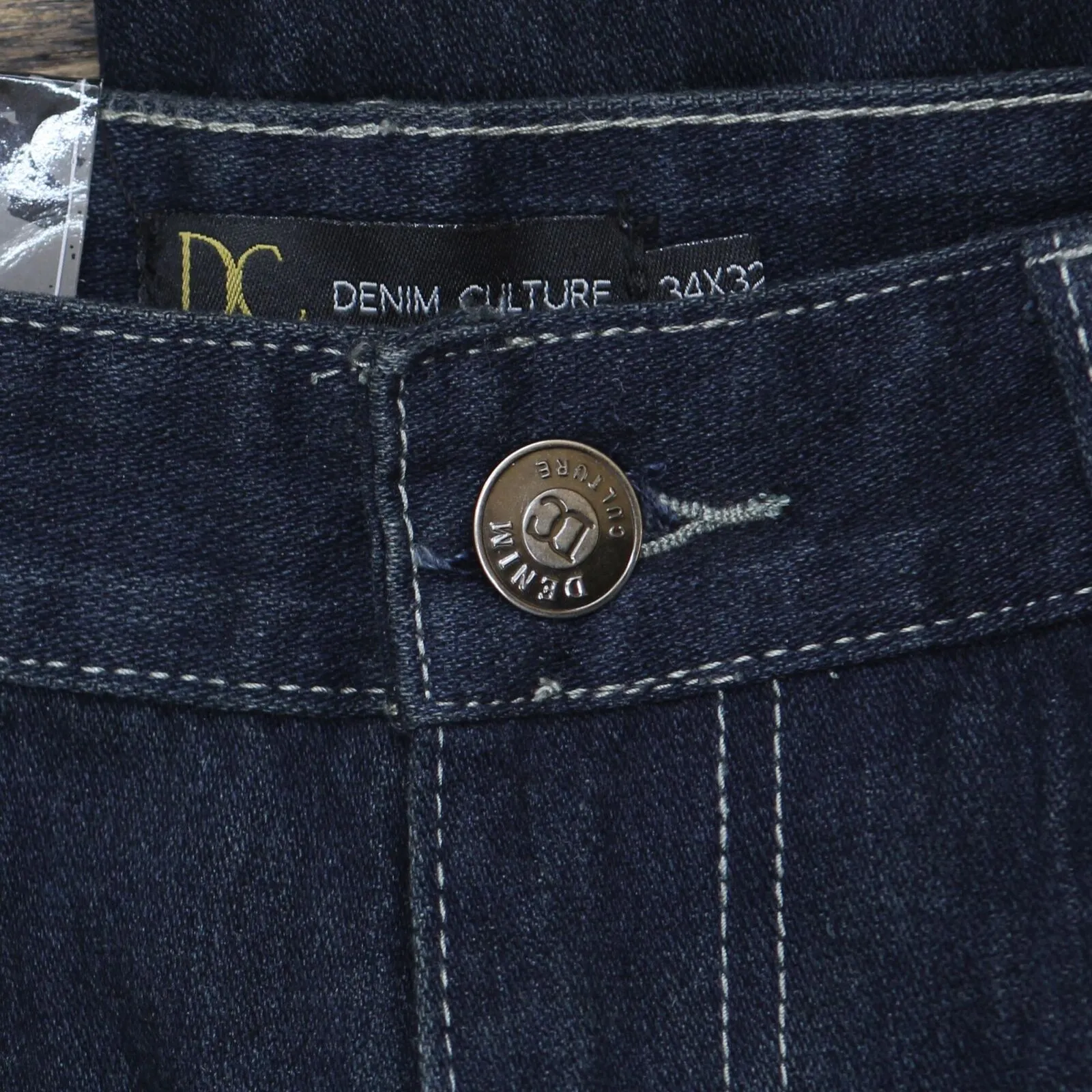 Denim Culture Mens Slim Straight Leg Jeans 167057db53177a Dark Blue 34x32