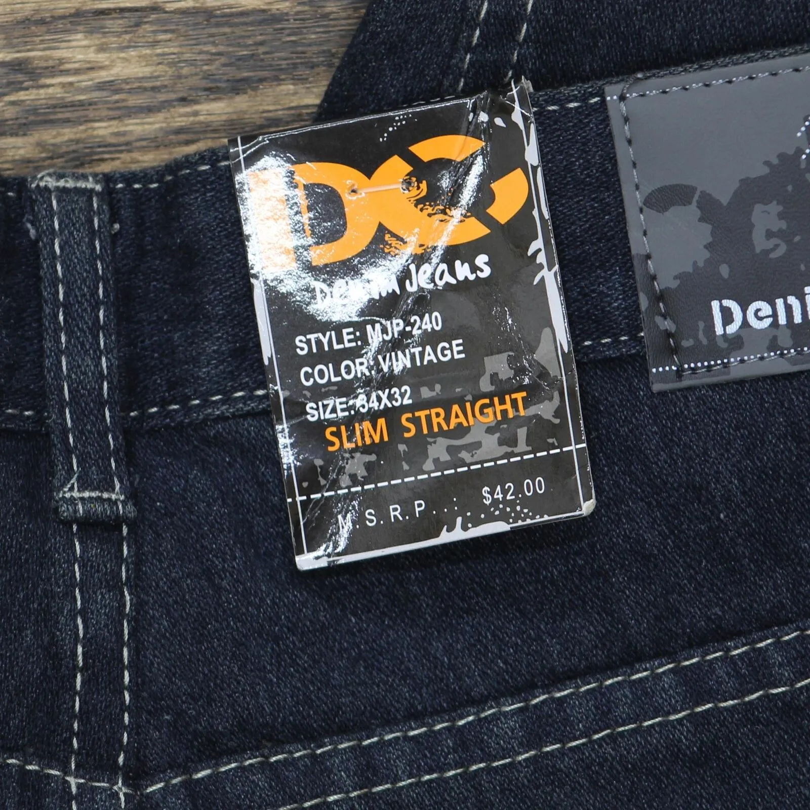 Denim Culture Mens Slim Straight Leg Jeans 167057db53177a Dark Blue 34x32