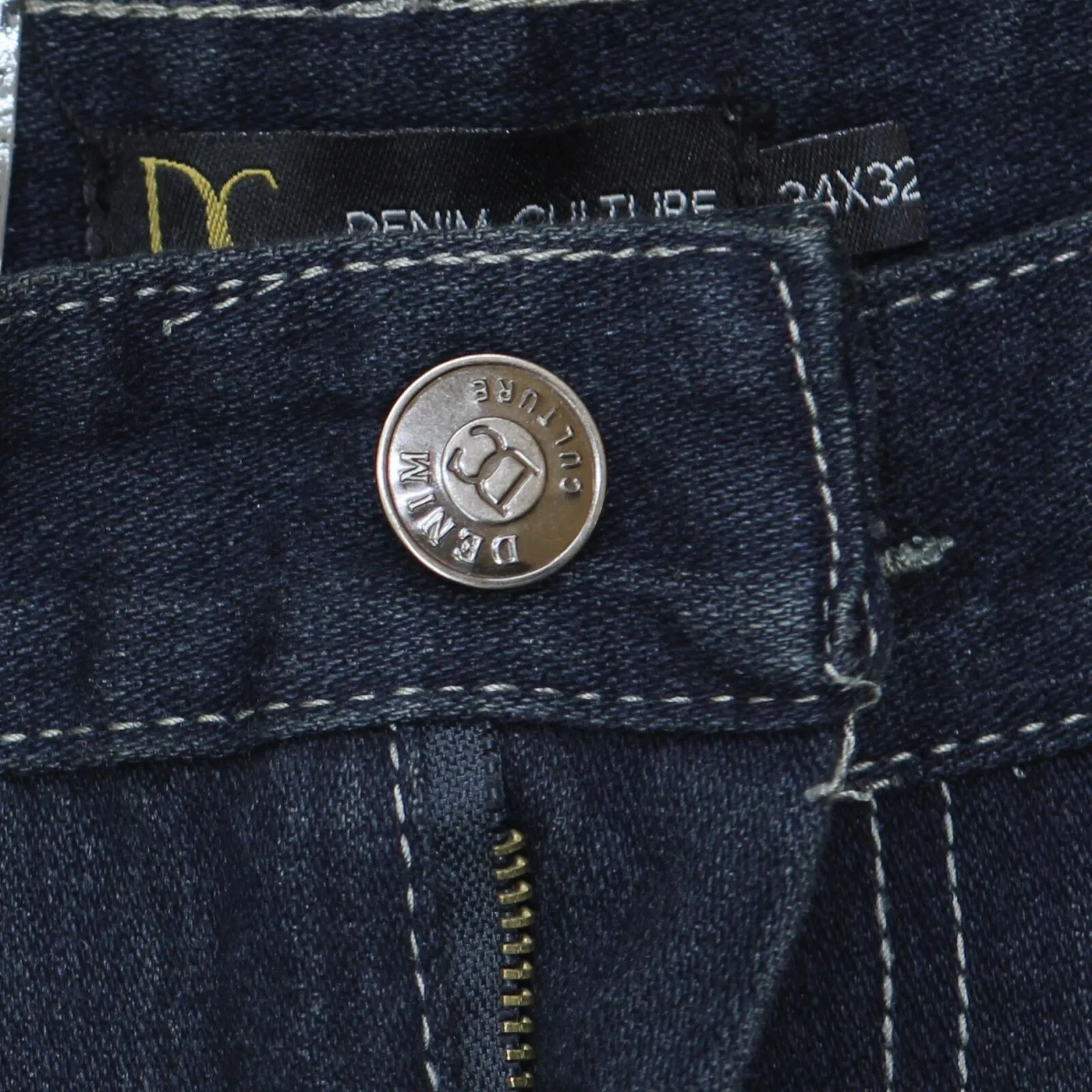 Denim Culture Mens Slim Straight Leg Jeans 167057db53177a Dark Blue 34x32
