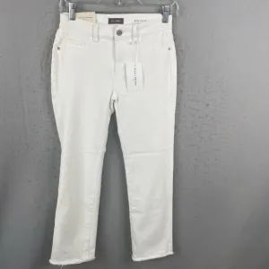 DL 1961 Jeans Womens 25 White Denim Mara Straight Raw Instascuplt Ankle NEW