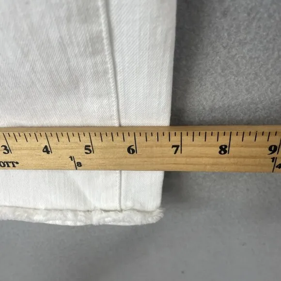 DL 1961 Jeans Womens 25 White Denim Mara Straight Raw Instascuplt Ankle NEW
