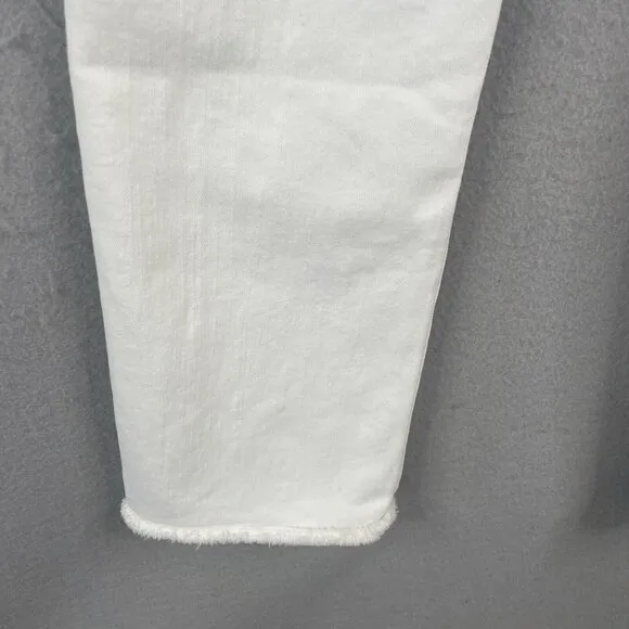DL 1961 Jeans Womens 25 White Denim Mara Straight Raw Instascuplt Ankle NEW