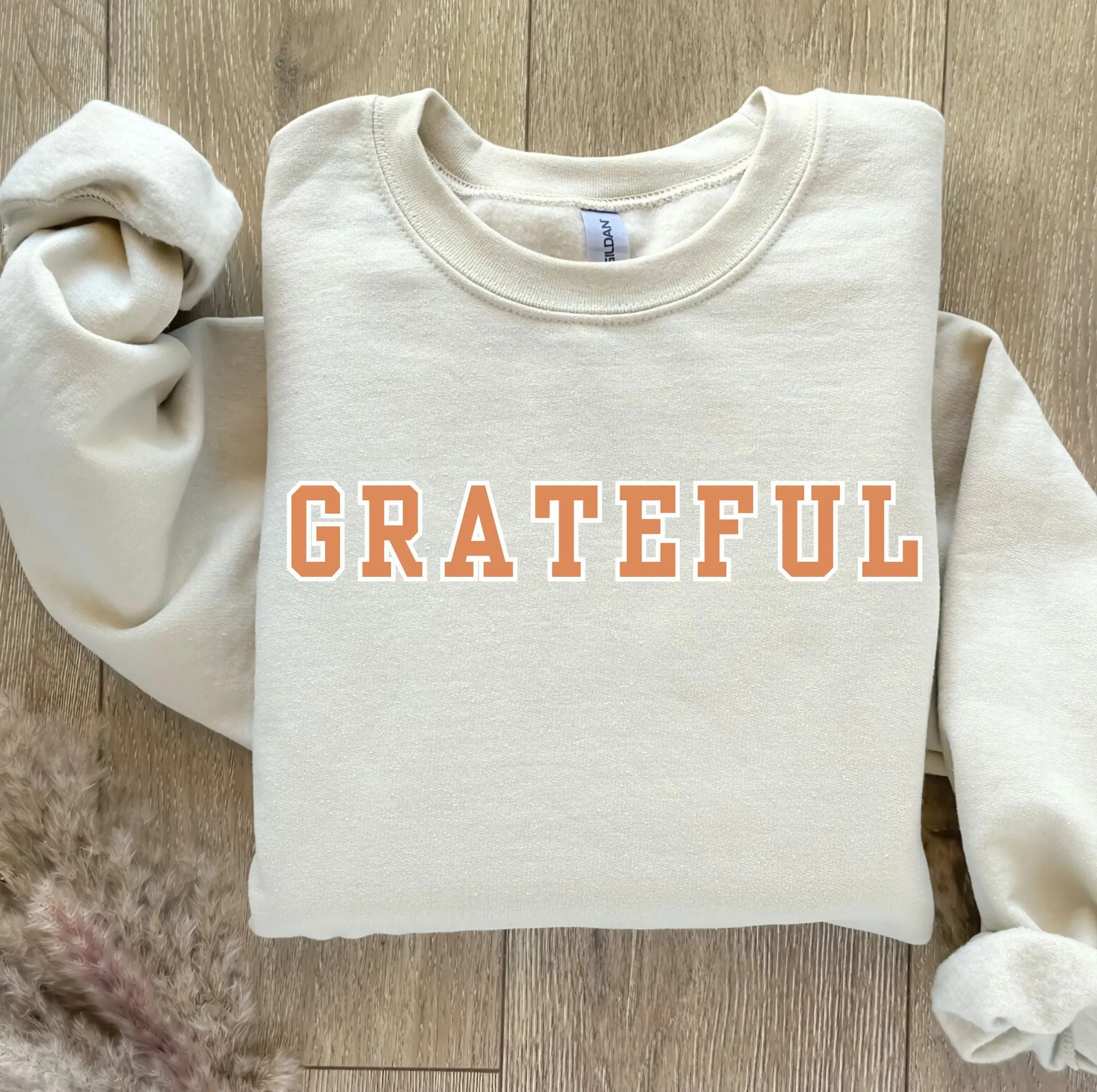 Dusty Orange Grateful Women's Graphic Sweatshirt
