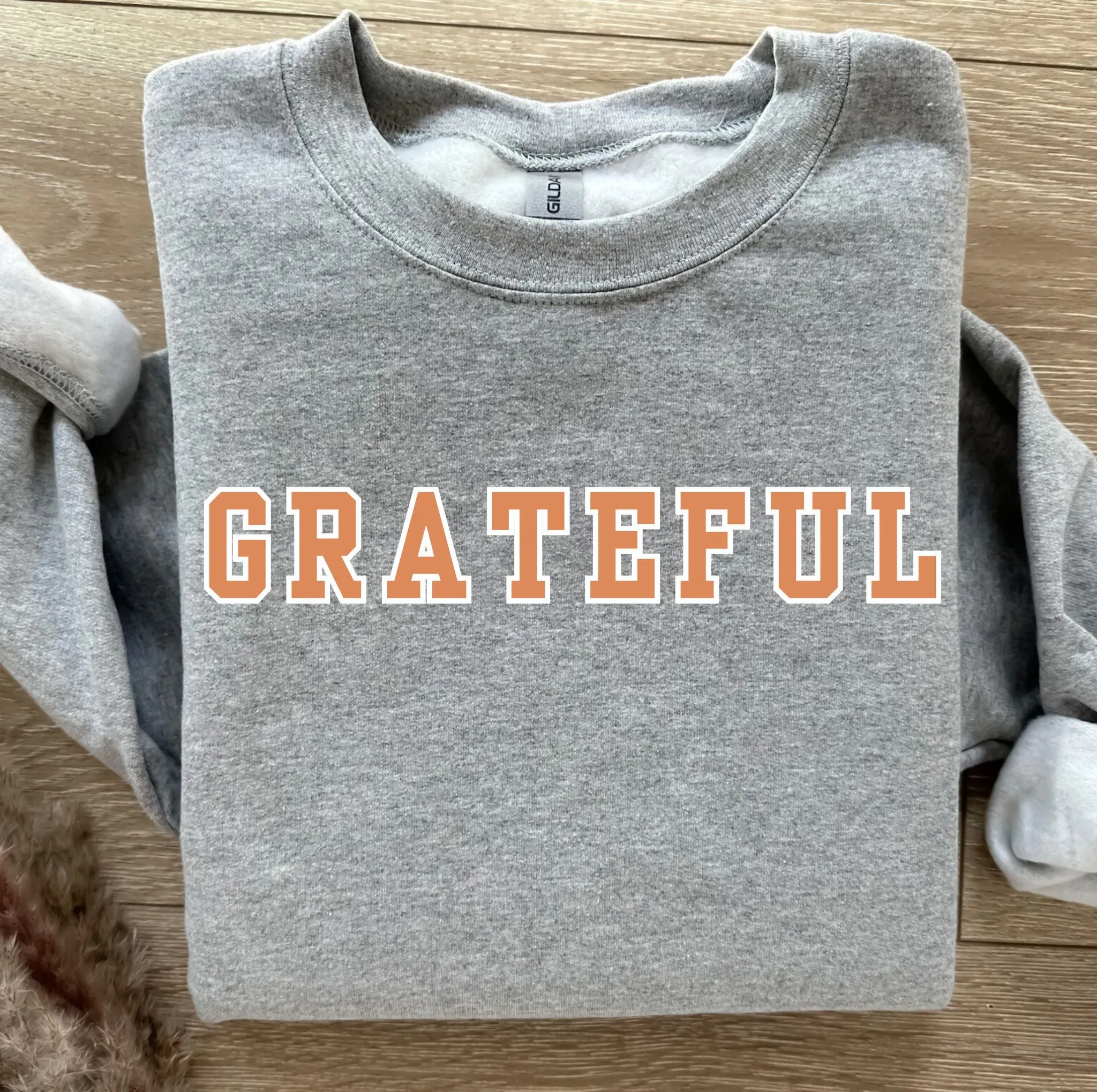 Dusty Orange Grateful Women's Graphic Sweatshirt