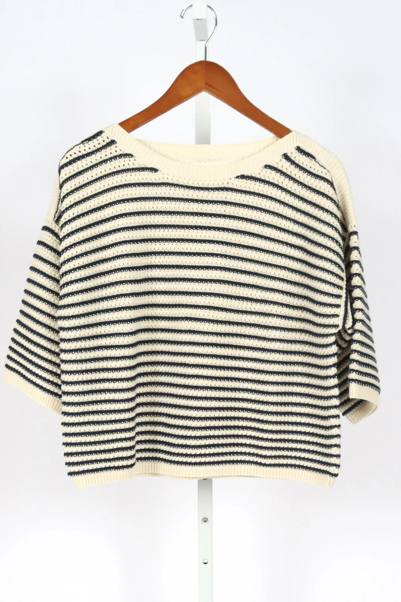 Elena Sweater - Ivory/Navy
