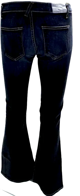 Elizabeth & James NY. Textile. Dark Blue Jimi Mid Rise Wide Flare Jeans