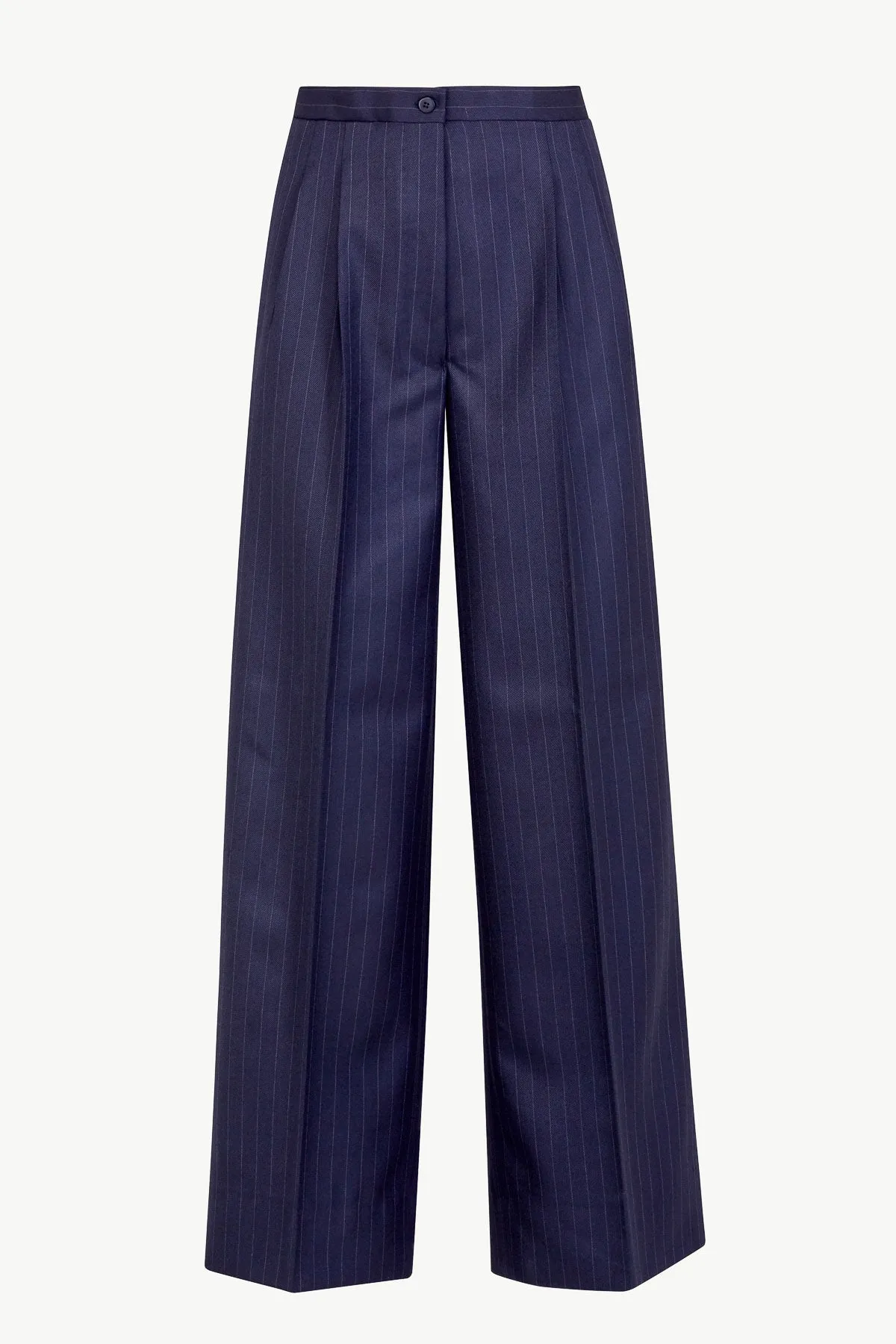 Elsa Trousers in Wool Pinstripe