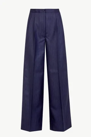 Elsa Trousers in Wool Pinstripe