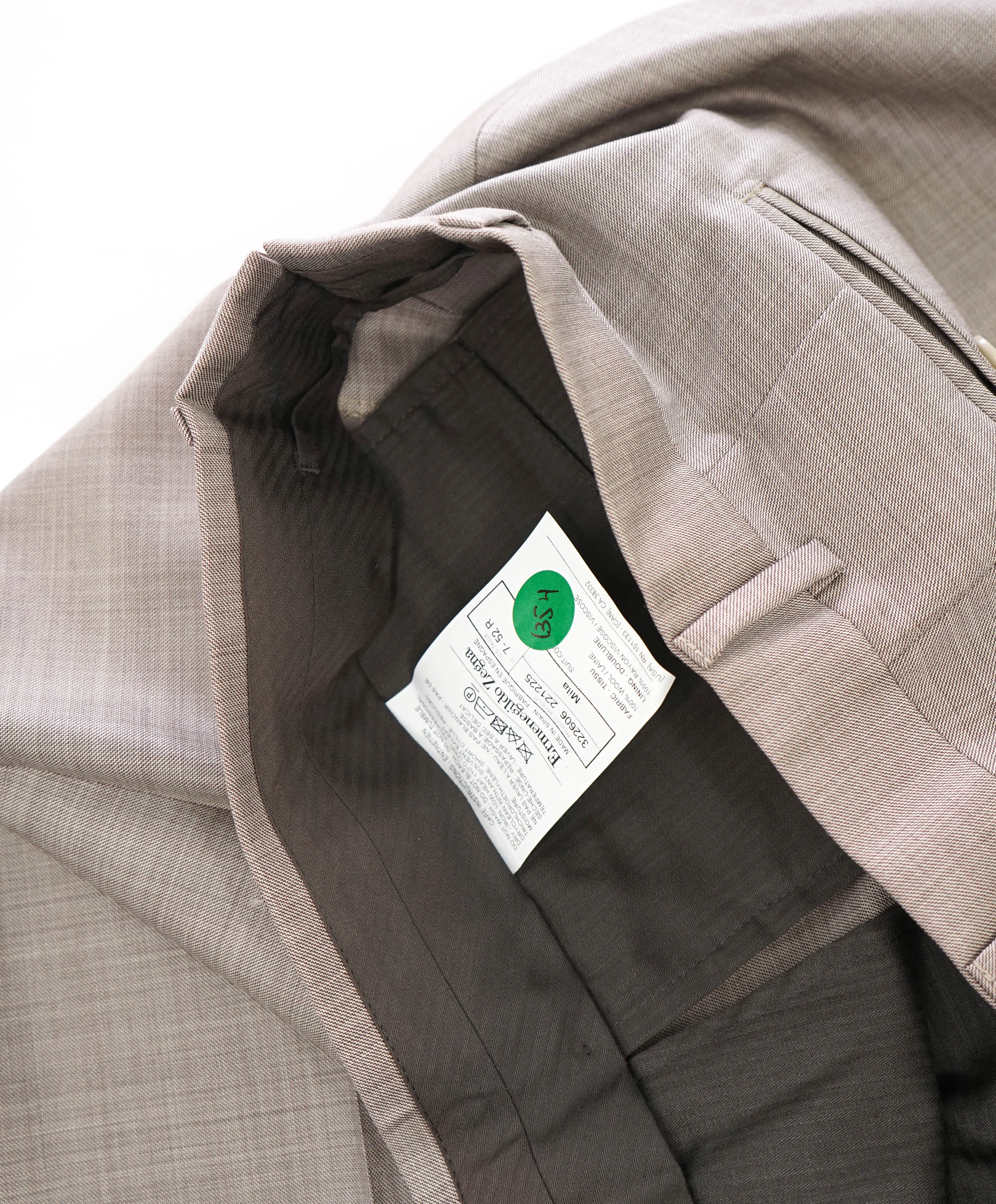 ERMENEGILDO ZEGNA - "322606" Light Brown MOP Premium Pants - 36W (52EU)