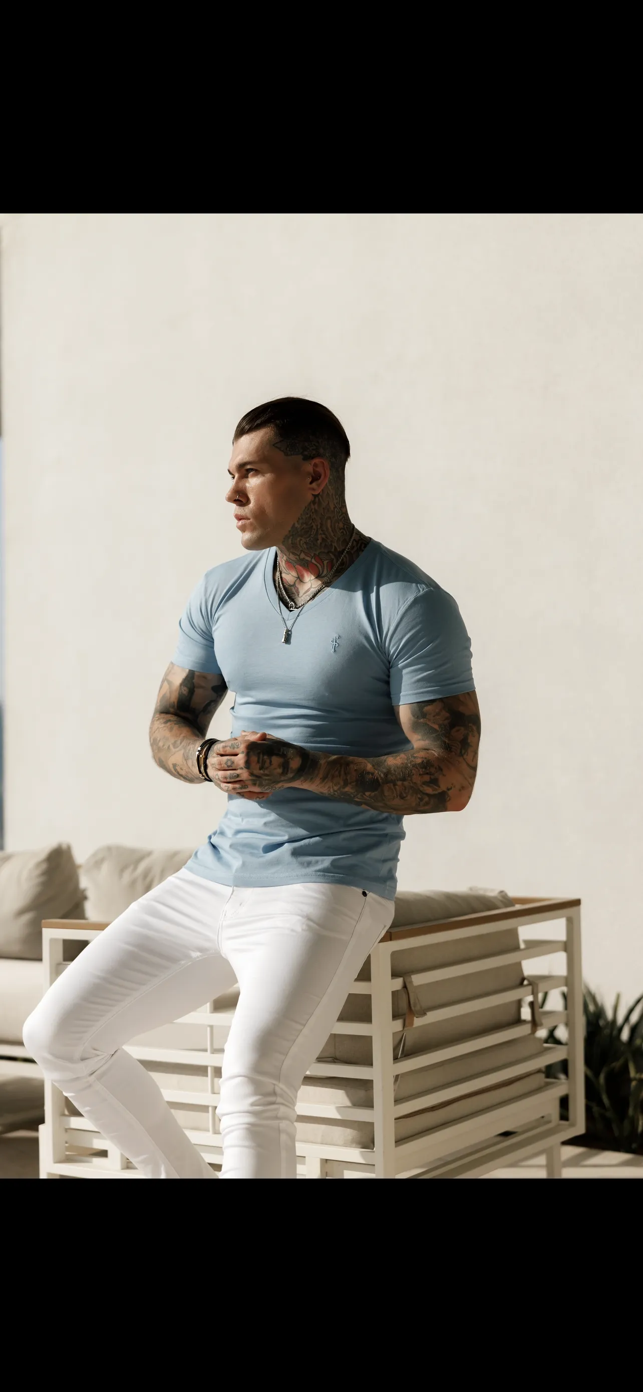 Father Sons Slim Stretch White Sateen Trousers - FSH529