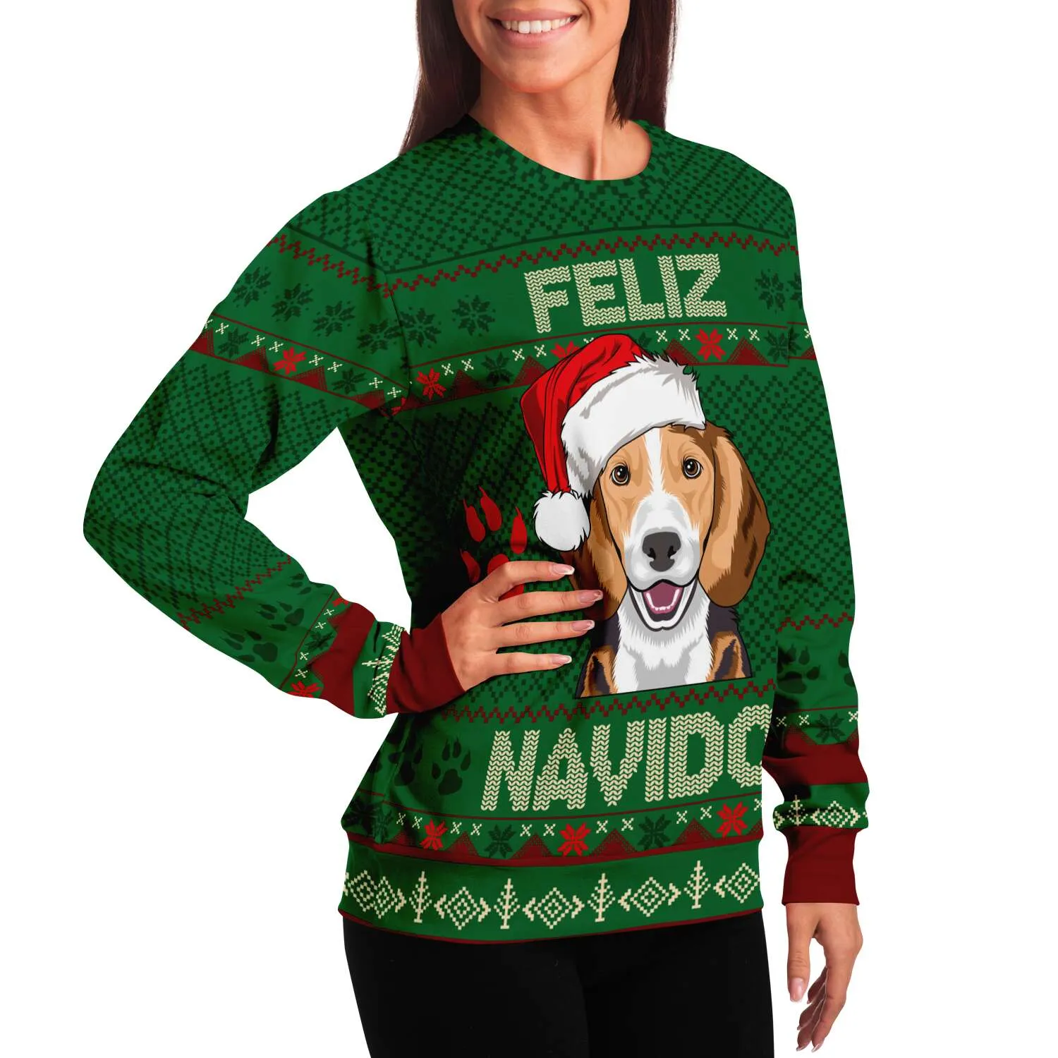 Feliz Navidog - Beagle - Athletic Sweatshirt