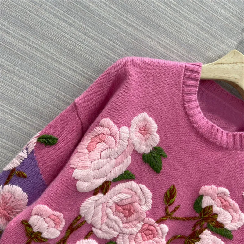 Floral Embroidery Knit Sweater ER5841
