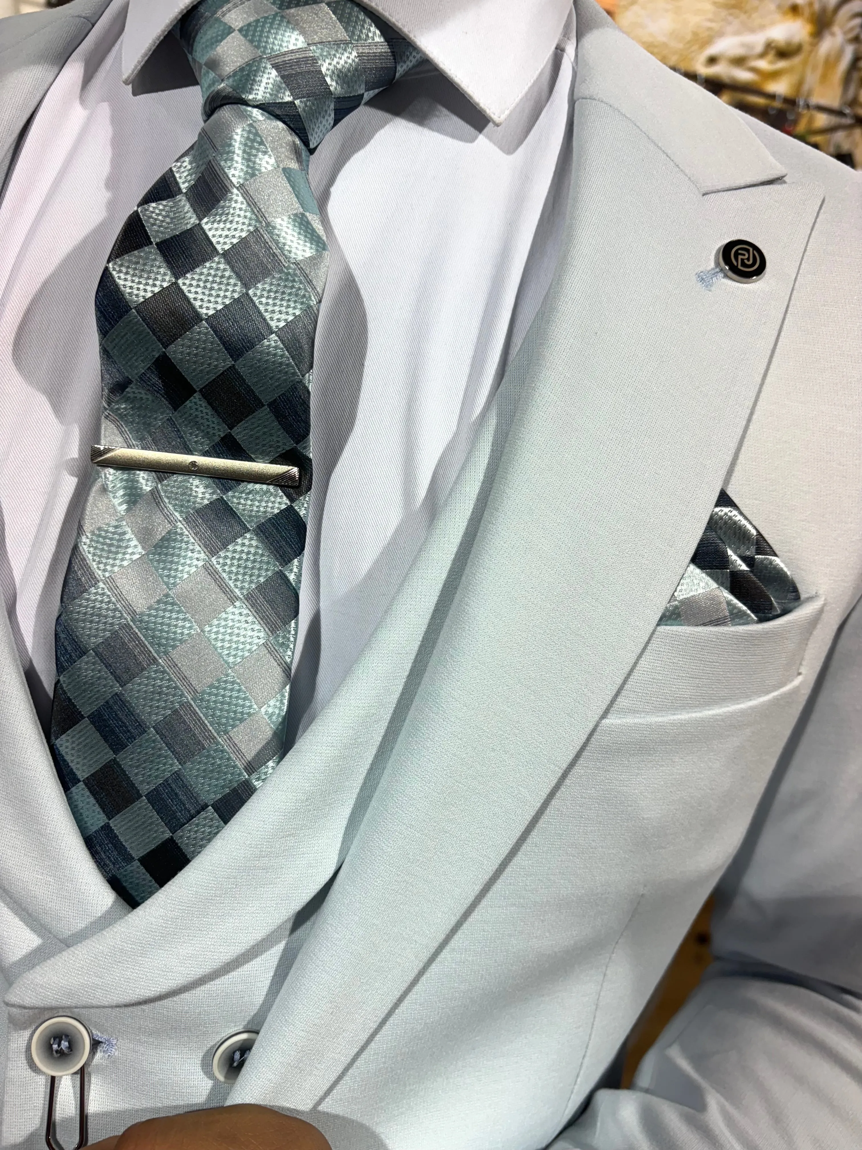 Florence - Ice Blue 3 Piece Suit