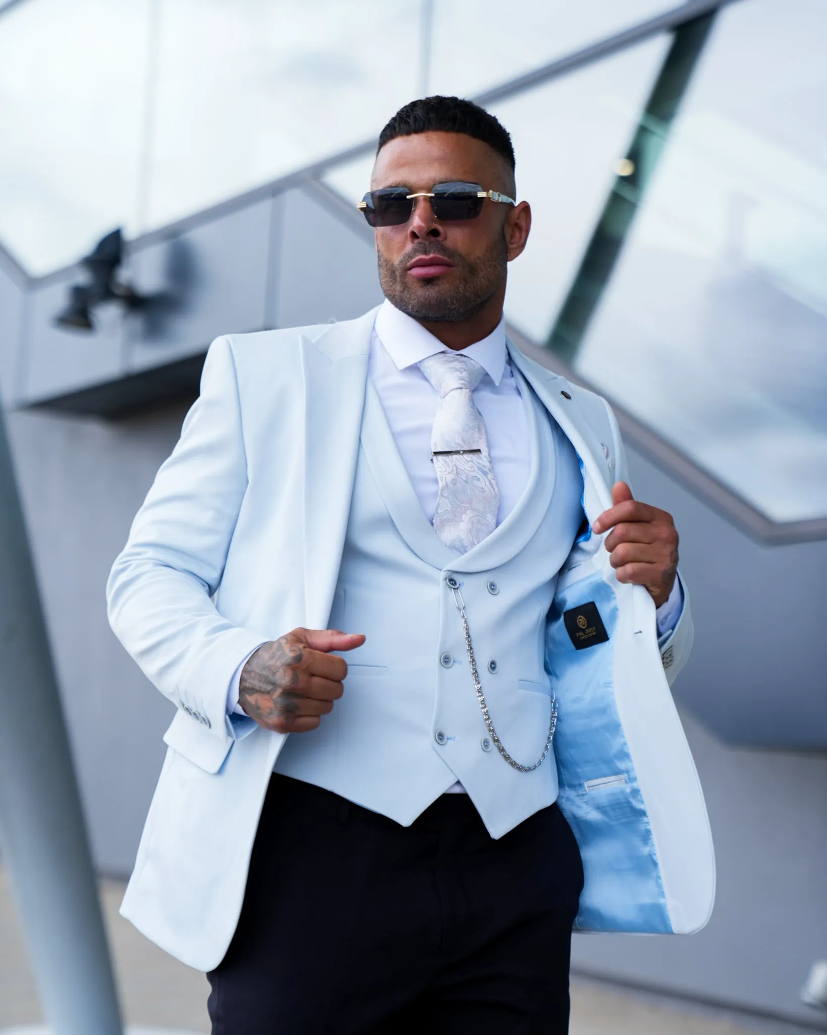 Florence - Ice Blue 3 Piece Suit