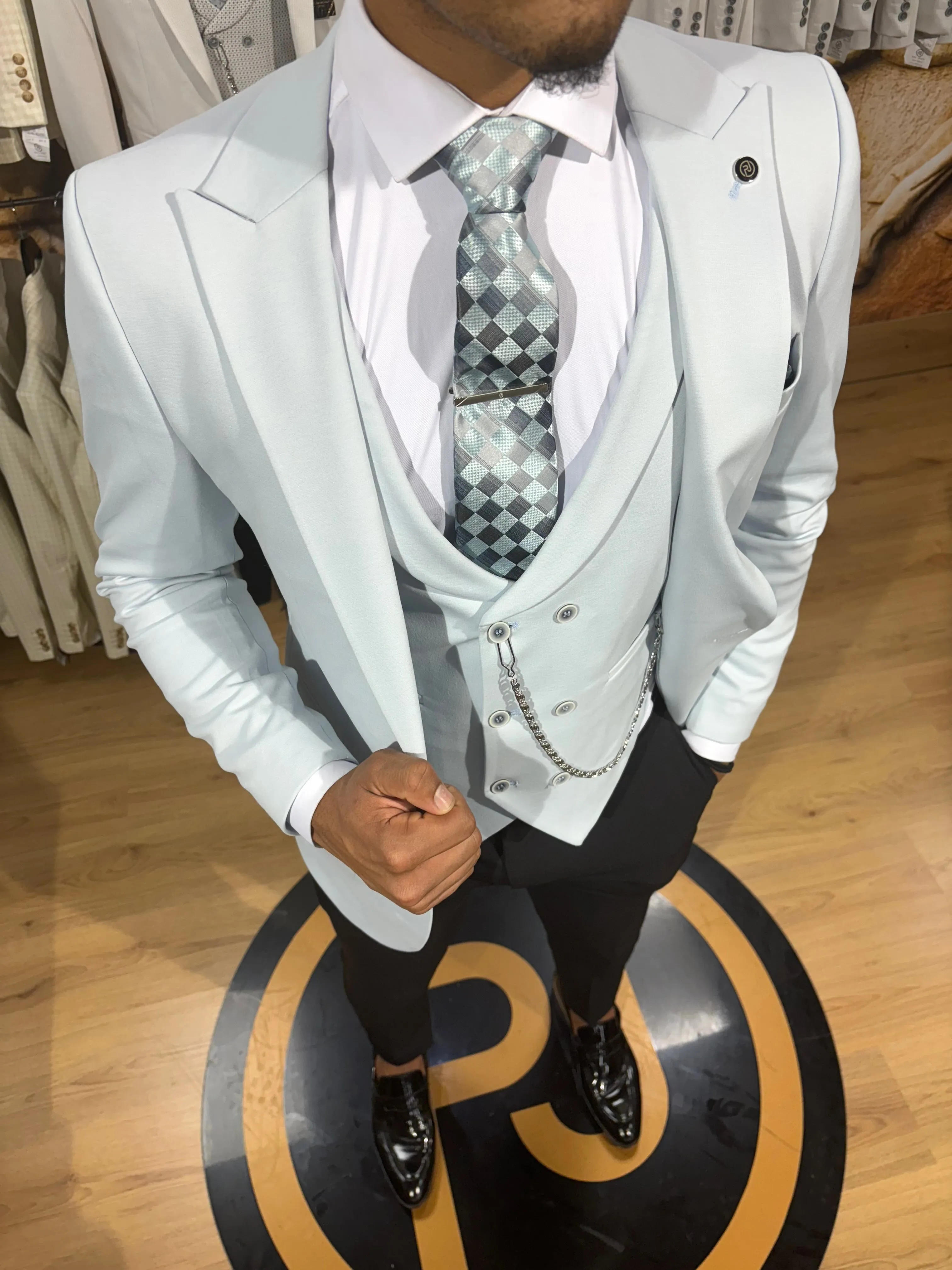 Florence - Ice Blue 3 Piece Suit