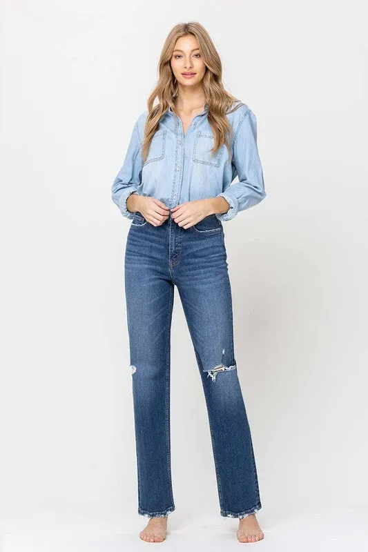 Flying Monkey Super High Rise Straight Leg Jeans
