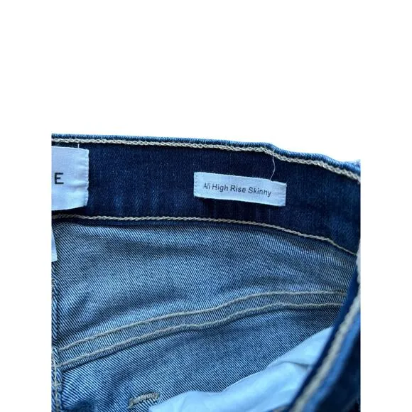 FRAME Denim Ali High Rise Skinny Raw Hem Ankle Jeans Size 26 $220