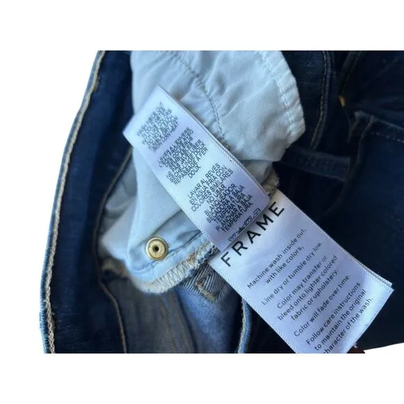 FRAME Denim Ali High Rise Skinny Raw Hem Ankle Jeans Size 26 $220