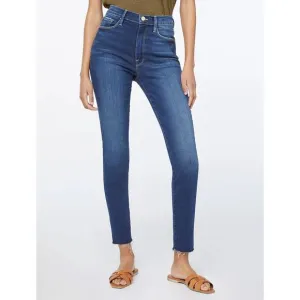 FRAME Denim Ali High Rise Skinny Raw Hem Ankle Jeans Size 26 $220
