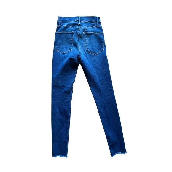 FRAME Denim Ali High Rise Skinny Raw Hem Ankle Jeans Size 26 $220