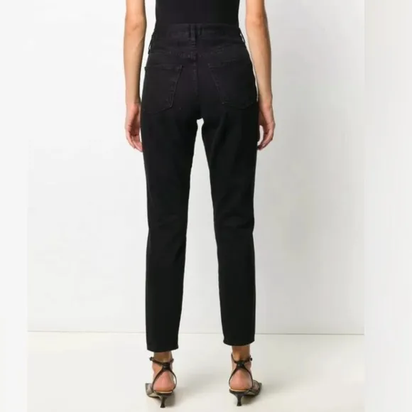 Frame Denim Le Original High Rise Straight Black Jeans