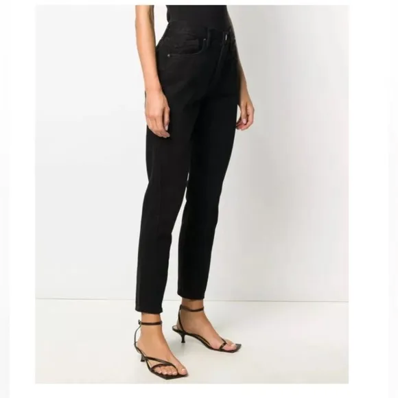 Frame Denim Le Original High Rise Straight Black Jeans