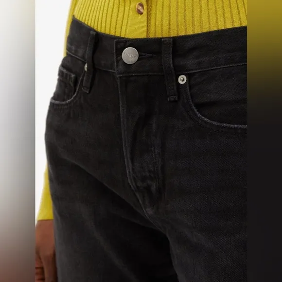 Frame Denim Le Original High Rise Straight Black Jeans