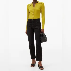 Frame Denim Le Original High Rise Straight Black Jeans