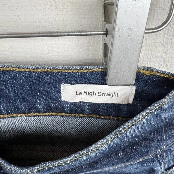Frame Jeans 24 Womens Blue Denim L'High Straight Cotton Blend Split Hem Kingsway